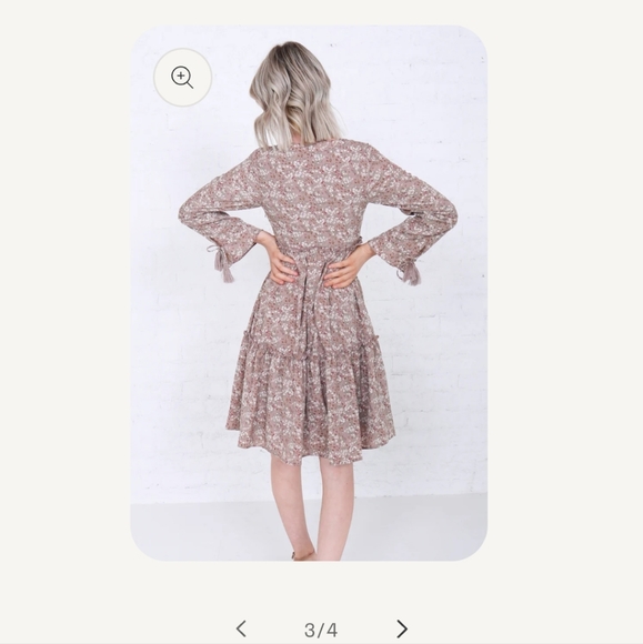 NWT Mikarose August praline ditsy floral  dress - Picture 3 of 9